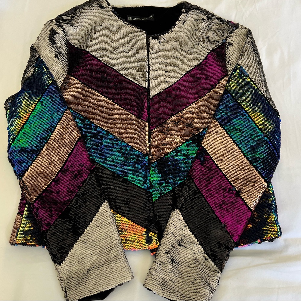 Chevron Pattern Sequin Jacket - Picture 3 of 7